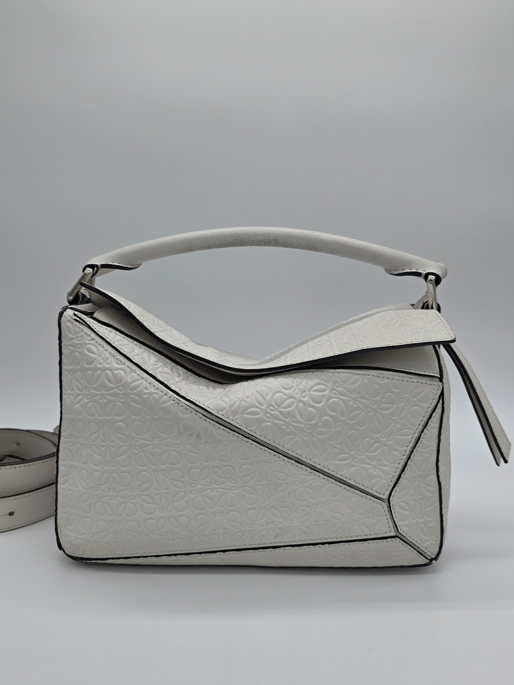 Loewe Puzzle Anagram Embossed Medium Handbag With Detachable Crossbody